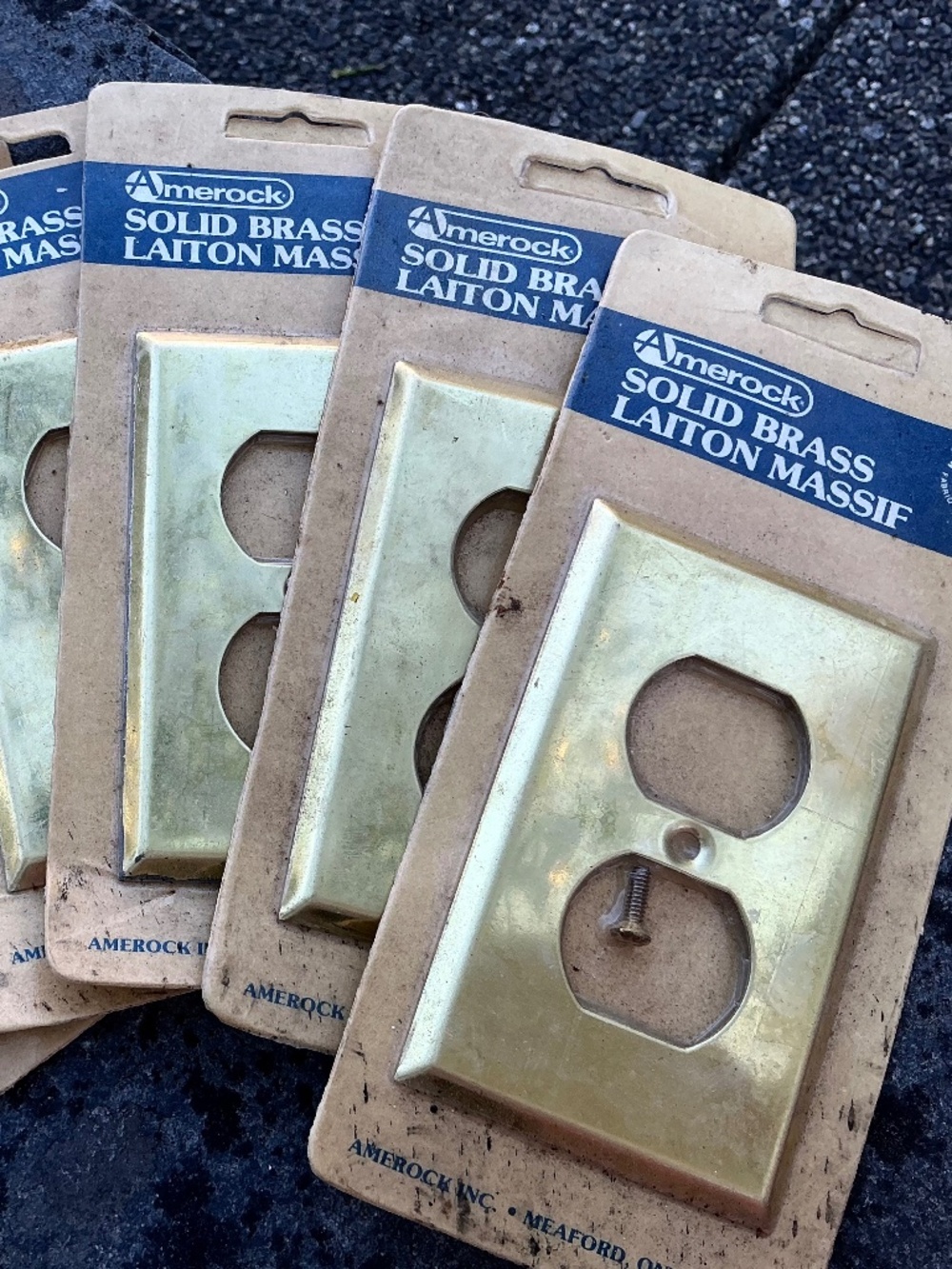 Solid Brass Receptacle Plates, AMEROCK, Lot of 6